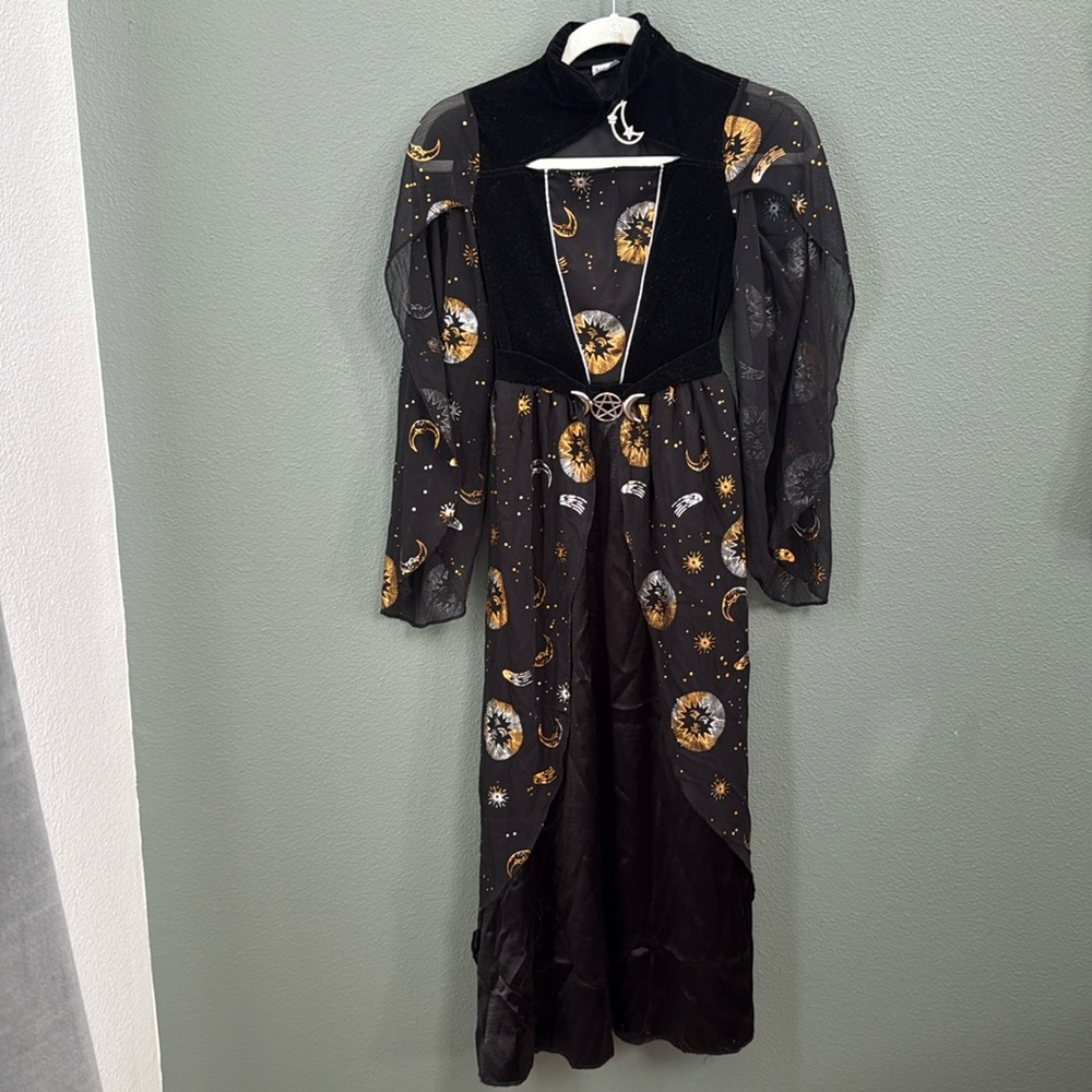 Kids Gold Dust Celestial Witch Costume Sz Youth Medium 8/10